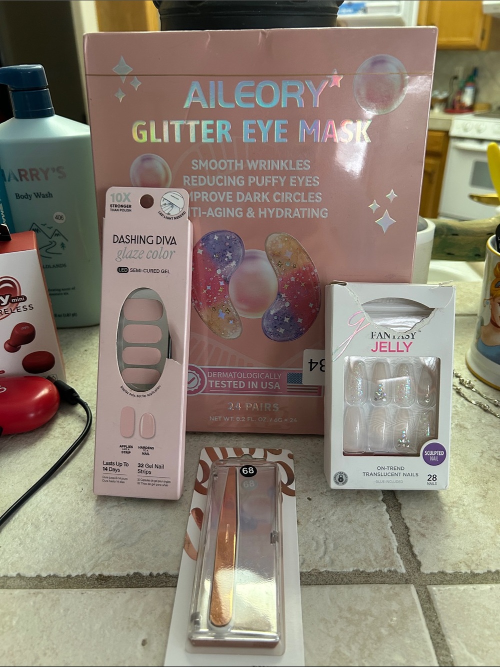 AILEORY Pink Glitter Eye Mask – Hydrating Anti-Aging Treatment